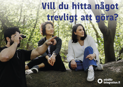 Kuvituskuva ja teksti: Vill du hitta något trevlight att görä? stödförintegration.fi. 